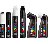 - Lot De 6 Marqueurs Peinture À Pointe Large - Mop'r, Pc-17k, Pc-8k - Noir Et Blanc[Z4533]