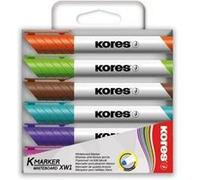 Lot de 6 marqueurs pour tableau blanc effaçable - Kores Blanc G