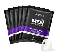Lot de 6 Masque Visage Homme, Masque Hydratant pour Visage, Hydratation Instantanée Pendant 24 Heures, Améliore l'Élasticité et l'Éclat de la Peau, Adapté à la Plupart des Types de Peau