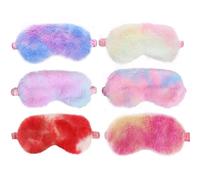 Lot de 6 masques de sommeil occultants en peluche pour femme - Multicolore - Doux - Pyjama, fête, voyage - Pour enfants et filles