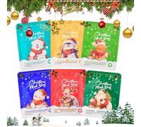 Lot de 6 masques faciaux de Noël pour femme - Masque hydratant pour le visage - Pour calendrier de l'Avent - Beauté - Pour adolescentes et filles - Cadeaux de Noël