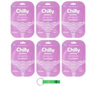 Lot de 6 masques intimes Chilly - Masque intime apaisant - Idéal après l'épilation et pour les douleurs légères - Chaque paquet contient un masque + porte-clés Beni Culinari gratuit