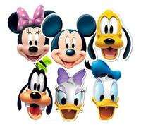 Lot de 6 Masques Mickey et ses amis Disney - Enfant - Noir - 100% licence Disney