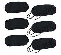 Lot de 6 masques pour les yeux pour dormir - Masque de sommeil pour homme et femme - Convient pour la pause déjeuner, les voyages, l'avion, l'hôtel, le camping - Noir