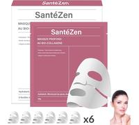 Lot De 6 Masques PremiumMasque Collagene Et Acide HyaluroniqueSoins Pour Le Visage Hydratant,Raffermissant,Anti-ÂgeMasque Collagène Anti-Rides,Anti CernesPeau Lisse,Éclatante,Repulpée