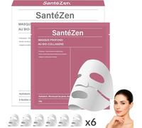 Lot De 6 Masques PremiumMasque Collagene Et Acide HyaluroniqueSoins Pour Le Visage Hydratant,Raffermissant,Anti-ÂgeMasque Collagène Anti-Rides,Anti CernesPeau Lisse,Éclatante,Repulpée