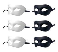 Lot de 6 masques vénitiens de fête pour adultes - Look antique - Pour bal masqué réaliste - Demi-homme et femme (3xl + B) 7.1''x3.15''x3.15''