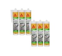 Lot de 6 mastics acryliques SIKA Sikaseal 107 Joint et fissure - Blanc - 300ml