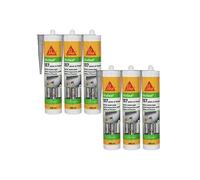 Lot de 6 mastics acryliques SIKA Sikaseal 107 Joint et fissure - Gris - 300ml