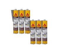 Lot de 6 mastics autonivelants SIKA Sikaflex PRO 3 - Gris béton - 300ml