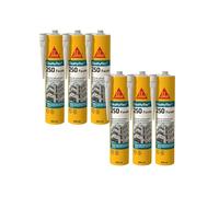 Lot de 6 mastics haute performance SIKA SikaHyflex 250 Façade - Blanc - 300ml