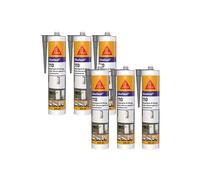 Lot de 6 mastics silicone SIKA SikaSeal 110 Menuiserie & Vitrage - Gris - 300ml