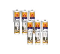 Lot de 6 mastics silicone SIKA SikaSeal 110 Menuiserie & Vitrage - Transparent - 300ml