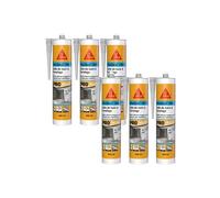 Lot de 6 mastics silicone SIKA Sikaseal-180 Salle de bain & carrelage - Transparent - 300ml