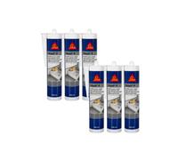 Lot de 6 mastics silicone universel SIKA Sikasil-P Marine - Transparent - 300ml