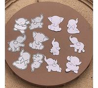 Lot de 6 matrices de découpe en forme d'éléphants pour la fabrication de cartes, les animaux, le scrapbooking, les albums photo, les décorations en papier pour la fabrication de cartes