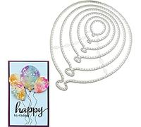 Lot de 6 matrices de découpe en métal en forme de ballons, pochoirs de gaufrage pour bricolage, scrapbooking, album décoratif, papier de gaufrage, fabrication de cartes + broche mignonne