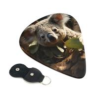 Lot de 6 médiators avec boîte de rangement 3 épaisseurs différentes Koala sur l'arbre pour basse, électrique, acoustique, cadeaux de Noël inclus : 0,46 mm, 0,71 mm, 0,96 mm
