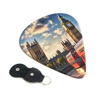 Lot de 6 médiators Big Ben de 3 épaisseurs différentes avec sac de rangement pour guitares acoustiques et basses (0,46 mm, 0,71 mm, 0,96 mm)