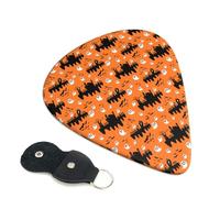 Lot de 6 médiators blancs effrayants d'Halloween pour guitare, basse, guitare acoustique, ukulélé, médiators lourds avec sac de rangement