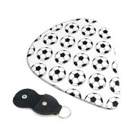 Lot de 6 médiators blancs en forme de ballons de football, accessoires pour guitare acoustique ou basse, médiators de taille moyenne avec sac de rangement
