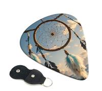 Lot de 6 médiators de guitare 3 épaisseurs différentes - Attrape-rêves natif - Avec sac de rangement - Médiators pour guitares acoustiques et basses (0,46 mm, 0,71 mm, 0,96 mm)