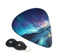 Lot de 6 médiators de guitare 3 épaisseurs différentes Northern Lights avec sac de rangement pour guitares acoustiques et basses (0,46 mm, 0,71 mm, 0,96 mm)