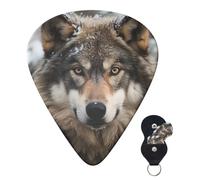 Lot de 6 médiators de guitare 3 épaisseurs différentes personnalisables Lmage of Wolf In The Snow pour guitare électrique basse 4 pièces 0,46 mm, 4 pièces 0,71 mm, 4 pièces 0,96 mm