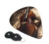 Lot de 6 médiators de guitare 3 épaisseurs différentes pour violon et livre avec sac de rangement pour guitares acoustiques et basses (0,46 mm, 0,71 mm, 0,96 mm)