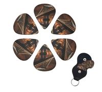Lot de 6 médiators de guitare avec boîte de rangement 0,46 0,96 0,71 mm personnalisés pour guitare acoustique ukulélé New York Manhattan Bridge Night Bass Pick