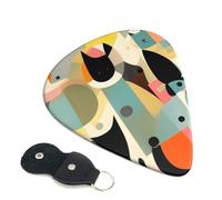 Lot de 6 médiators de guitare avec boîte de rangement 3 épaisseurs différentes - Art moderne du milieu du siècle - Médiators pour guitare basse électrique acoustique - Cadeaux de Noël inclus : 0,46 mm