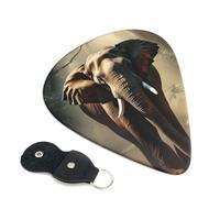 Lot de 6 médiators de guitare avec boîte de rangement 3 épaisseurs différentes éléphant dans la forêt pour basse, électrique, acoustique, cadeaux de Noël inclus : 0,46 mm, 0,71 mm, 0,96 mm
