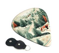 Lot de 6 médiators de guitare avec boîte de rangement 3 épaisseurs différentes House in the Forest pour basse, électrique, acoustique, cadeaux de Noël inclus : 0,46 mm, 0,71 mm, 0,96 mm