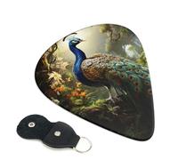 Lot de 6 médiators de guitare avec boîte de rangement 3 épaisseurs différentes Paon sur l'arbre pour basse, électrique, acoustique, cadeaux de Noël Comprend 0,46 mm, 0,71 mm, 0,96 mm
