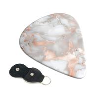 Lot de 6 médiators de guitare avec porte-clés en cuir - 0,46 mm, 0,71 mm, 0,96 mm d'épaisseur assortie pour ukulélé acoustique, guitare électrique, guitare acoustique, basse