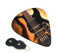 Lot de 6 médiators de guitare instrumentale avec porte-médiators en cuir, étui pour médiator de guitare acoustique, électrique, ukulélé 0,96 mm