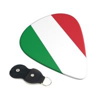 Lot de 6 médiators de guitare motif drapeau de l'Italie, impression recto verso, adaptés pour les guitares acoustiques, électriques et basses, y compris 0,46 mm, 0,71 mm, 0,96 mm