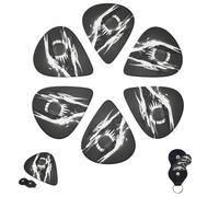 Lot de 6 médiators de guitare personnalisés de 3 épaisseurs différentes avec boîte de rangement Lumière du jour Accessoires de guitare moyennement fins (0,46 mm, 0,71 mm, 0,96 mm)