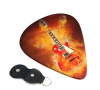 Lot de 6 médiators de guitare rock imprimés des deux côtés pour guitare électrique, basse, ukulélé (0,46 mm, 0,71 mm, 0,96 mm)
