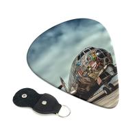Lot de 6 médiators en cuir avec étui pour médiators de guitare acoustique, électrique, ukulélé, 0,46 mm