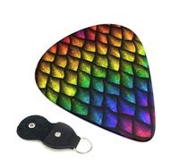 Lot de 6 médiators en forme d'écailles de dragon pour guitare, basse, électrique, acoustique, ukulélé, médiators de taille moyenne avec sac de rangement