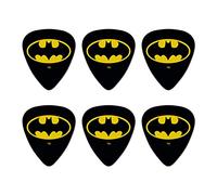 Lot de 6 médiators fantaisie Batman avec logo de bouclier, calibre moyen