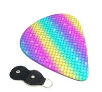 Lot de 6 médiators fins pour guitare, basse, électrique, acoustique, ukulélé, avec sac de rangement