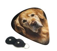 Lot de 6 médiators Golden Retriever de 3 épaisseurs différentes avec sac de rangement pour guitares acoustiques et basses (0,46 mm, 0,71 mm, 0,96 mm)