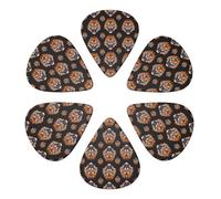 Lot de 6 médiators multi-instruments Fire Angry Tiger, semi-ronds, pour guitare électrique, acoustique, basse et ukulélé, 0,46-0,96 mm