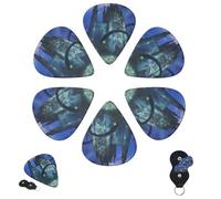 Lot de 6 médiators personnalisés de 3 épaisseurs différentes avec boîte de rangement Fairy Forest - Accessoires de guitare moyennement fins (0,46 mm, 0,71 mm, 0,96 mm)