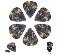 Lot de 6 médiators personnalisés de 3 épaisseurs différentes avec boîte de rangement Halloween The Curse of Michael Myers, accessoires de guitare moyennement fins (0,46 mm, 0,71 mm, 0,96 mm)