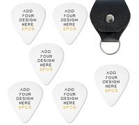 Lot de 6 médiators personnalisés pour guitare - Créez votre propre texte/photo, résistants à l'abrasion, impression HD - Accessoires de guitare - pour papa, petit ami ou musicien
