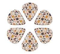 Lot de 6 médiators Premium 351 Shape, motif poulet mignon, pour guitare électrique, basse et acoustique, qualité professionnelle, diamètre 0,46-0,96 mm.