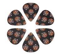 Lot de 6 médiators premium Fire Angry Tiger, semi-ronds, pour ukulélé, basse et instruments à basse tension, épaisseurs 0,46/0,71/0,96 mm
